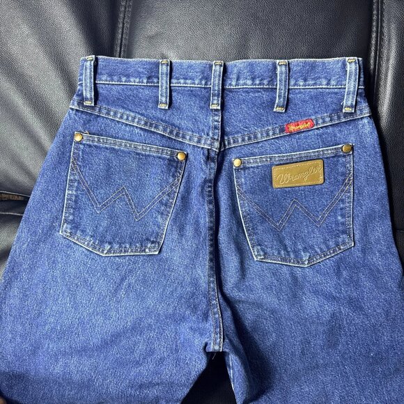 Wrangler Men's Straight Jeans Medium Wash Blue Denim Slash Pocket Classic 9x36 - Picture 6 of 13